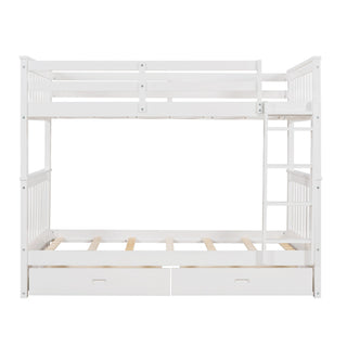 Bunk Bed With Ladders And 2 Storage Drawers