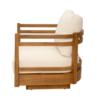 Outdoor Smooth Swivel Chair With Cushions