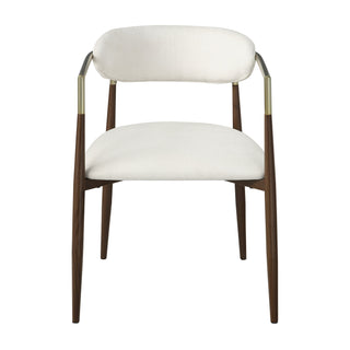 Clayten - Arm Chair (Set of 2) - Brown Oak / Off White