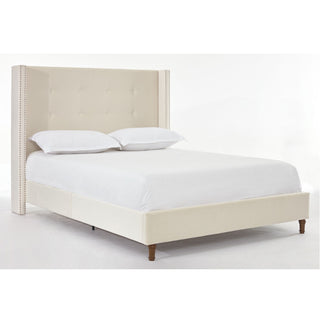 Peyton - Upholstered Bed With 54" High Headboard, Traditional Hand Buttoned Tufting