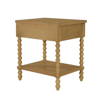 Traditional Durable Nightstand Table With Drawer And Shelf