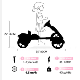 Electric Kids Pedal Go Kart With Adjustable Seat, Foldable Design