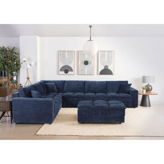 Azure - Upholstered Rectangular Ottoman - Blue