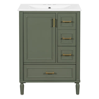 Modern Bathroom Vanity With Sink, Soft Close Doors, 3 Drawers
