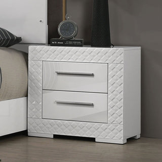 Nightstand With Bar Handle - White