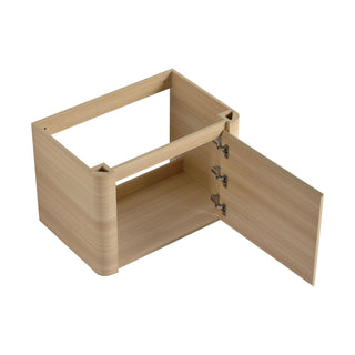 Wall Mounted Bathroom Vanity & Sink, Storage Shelves & Soft Close Door