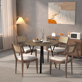 Round Dining Table, For 2 - 4 People - Rustic Brown