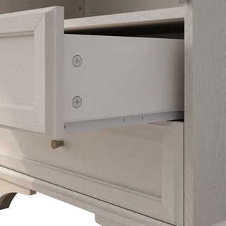Glass Door Display Case With 2 Drawers And Adjustable Shelf