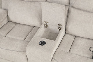 Galya - Motion Loveseat With Console - Light Gray
