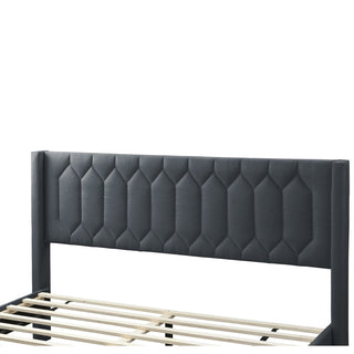 Platform Bed With Diamond Tufted Headboard