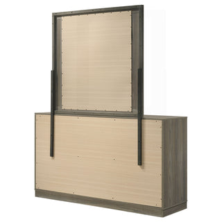 Edmondson - 9 Drawer Dresser With Mirror - Natural / Gray
