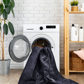 Maval - 8' X 10' Area Rug Washable - Black / Gray