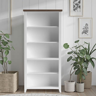 High 5 Shelf Bookcase - Jasmine Whitewash / Barnwood