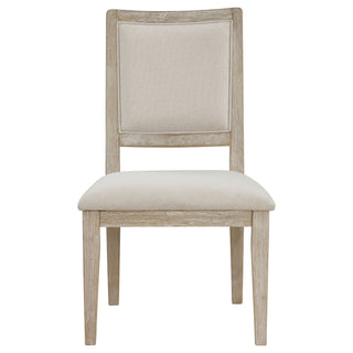 Rodota - 5 Piece Round Dining Table Set With Upholstered Chairs - White Washed