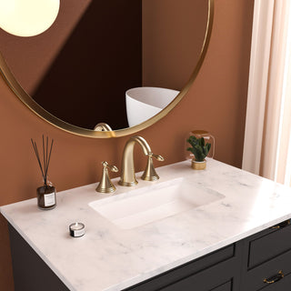 Elegant 2 Handle Widespread Bathroom Faucet With Pop Up Drain And Water Supply Lines