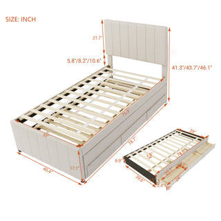 Upholstered Design Platform Bed With Trundle
