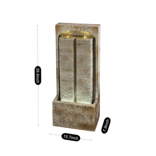 Modern Outdoor Water Fountain With LED Lights