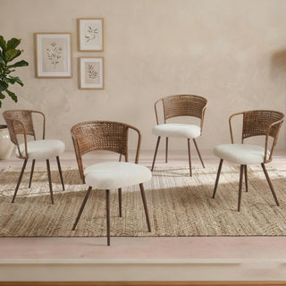 Farmhouse Style Wicker Dining Chair