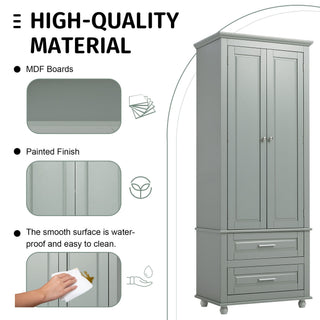 Tall Storage Cabinet With 2 Drawers For Bathroom