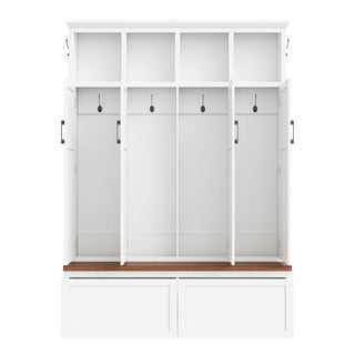 Hall Tree With 4 Hidden Cabinets