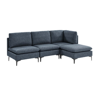 Upholstered Modular Sectional With Tall Legs, Medium Firm Seat