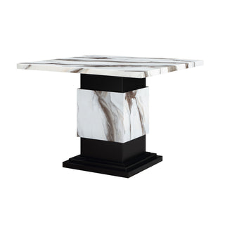 Sammi - Bar Table With And Pedestal Base - Black / White Print