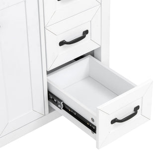 Bathroom Vanity With Sink, Freestanding Design, Soft Close Doors & Drawers - White