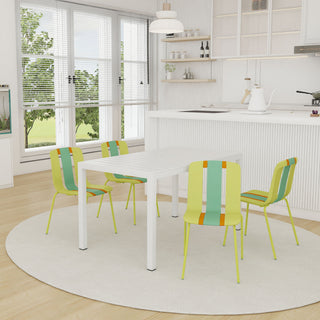 Modern Striped Blocking Single Chairs, Waterproof And Fade Resistant (Set of 4)