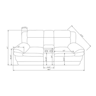 Winston - Power Console Recliner Loveseat With LED And Hidden Drawer - Black