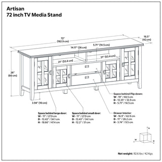 Artisan - TV Media Stand - Tobacco Brown