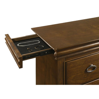 Leonide - 9 Drawer Dresser With Mirror - Cherry