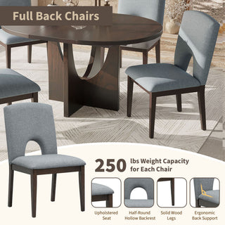 Topmax - 5 Piece Modern Extendable Round Dining Table Set With Removable Leaf For Small Places