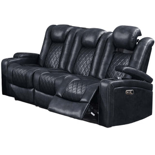 Power Reclining Sofa With Adjustable Headrest - Inky Blue