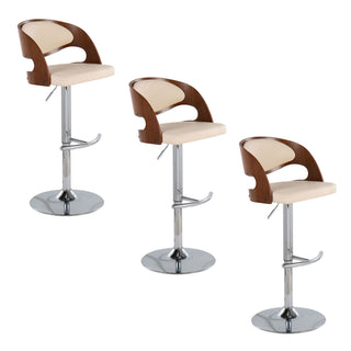 Pino - Mid Century Modern Adjustable Barstool & Swivel With Rounded T Footrest (Set of 2)