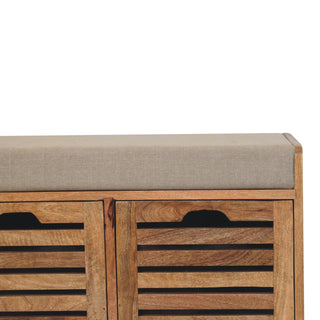 Shutter Shoe Bench, 3 Drawer - Oak