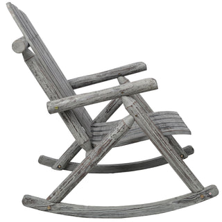 Durable Wooden Porch Rocker, Fir Log Rocking Chair