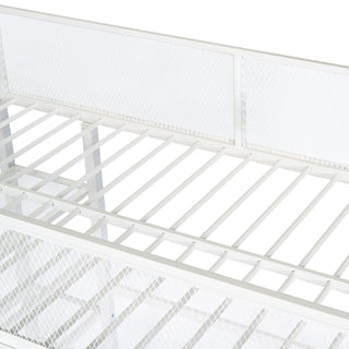 Loft Bed With 4 Tier Shelves And Storage