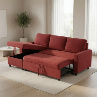 L - Shaped Convertible Sofa Bed With Storage Chaise