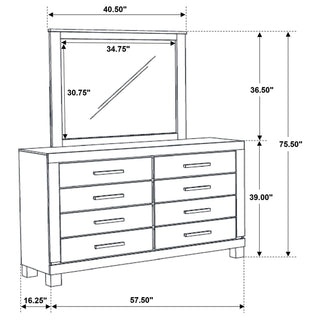 Bren - 8 Drawer Dresser With Mirror - Rustic Brown