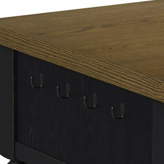 Heritage - Chopping Block Island With Casters - Oak Brown And Black