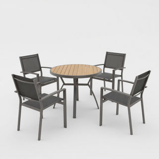 5 Piece Patio Dining Set & Table And Chairs For Outdoor Use - Gray