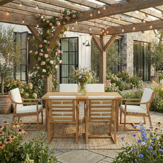 7 Piece Modern Outdoor Dining Set, Patio Furniture
