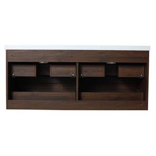 Modern Floating Bathroom Vanity With Dual Resin Sink, Soft Close Drawers