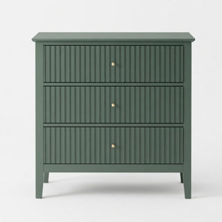 Fluted 3 Drawer Nightstand With Soft Close Slides