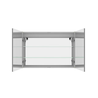 LED Medicine Cabinet With Mirror, Double Door With Defogger, Dimmer, Surface Mount