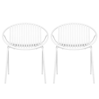 Stackable Outdoor Chairs With Breathable Plastic Backrest (Set of 2)