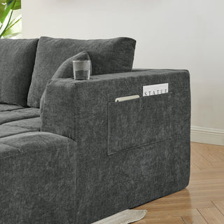 U - Shaped Sectional Sofa, Cup Holders & Side Pockets For Living Room