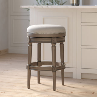 Rustic Elegance Backless Swivel Stool