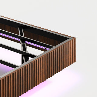 Floating Bedstead With Charging Station And LED Lights