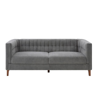Modern 3 Seater Sofa, Upholstered Couch With Curved Armrests